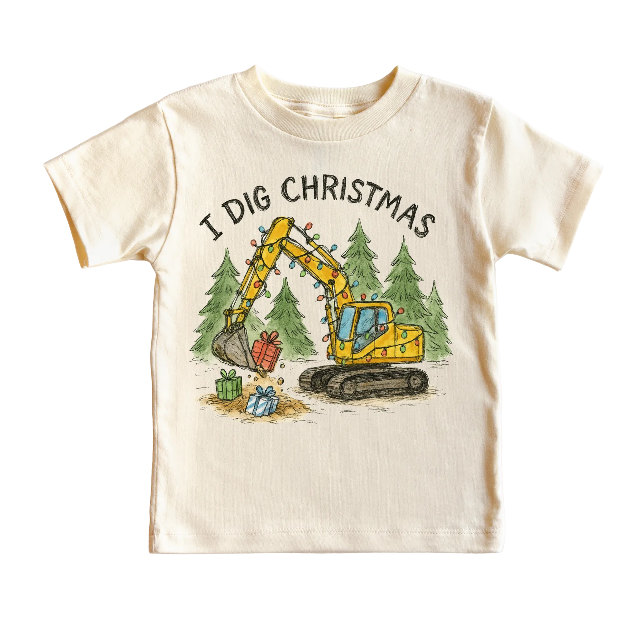 I Dig Christmas Excavator T-Shirt/ 6/8 Youth Small