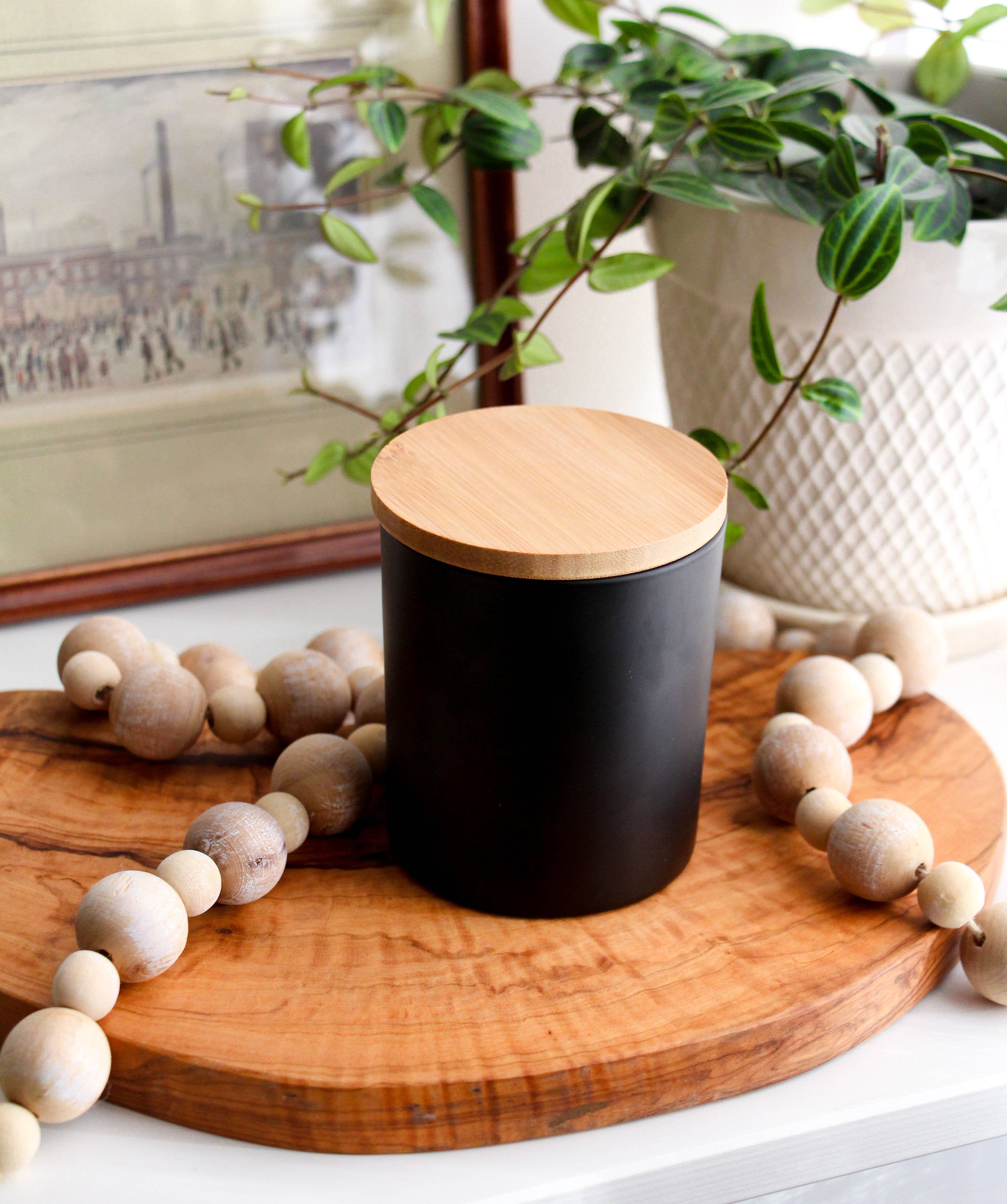 8 oz Matte Black Candle | Best Sellers: Saffron + Tobacco / Cotton Wick