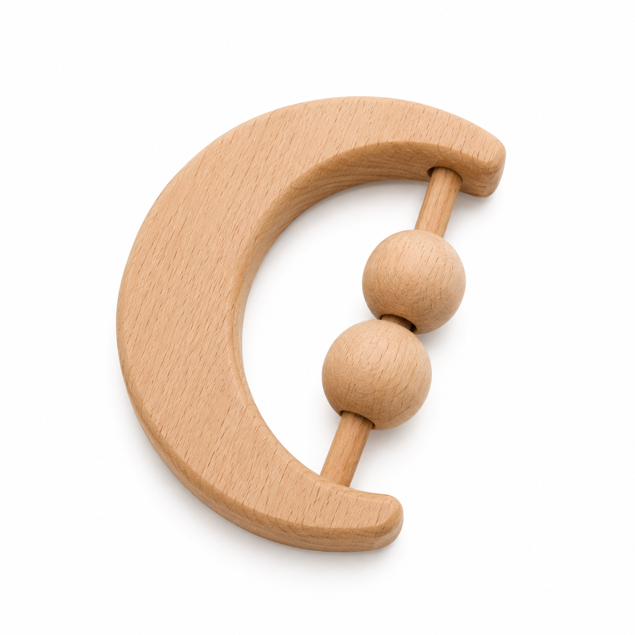 Wooden Moon Rattle Toy