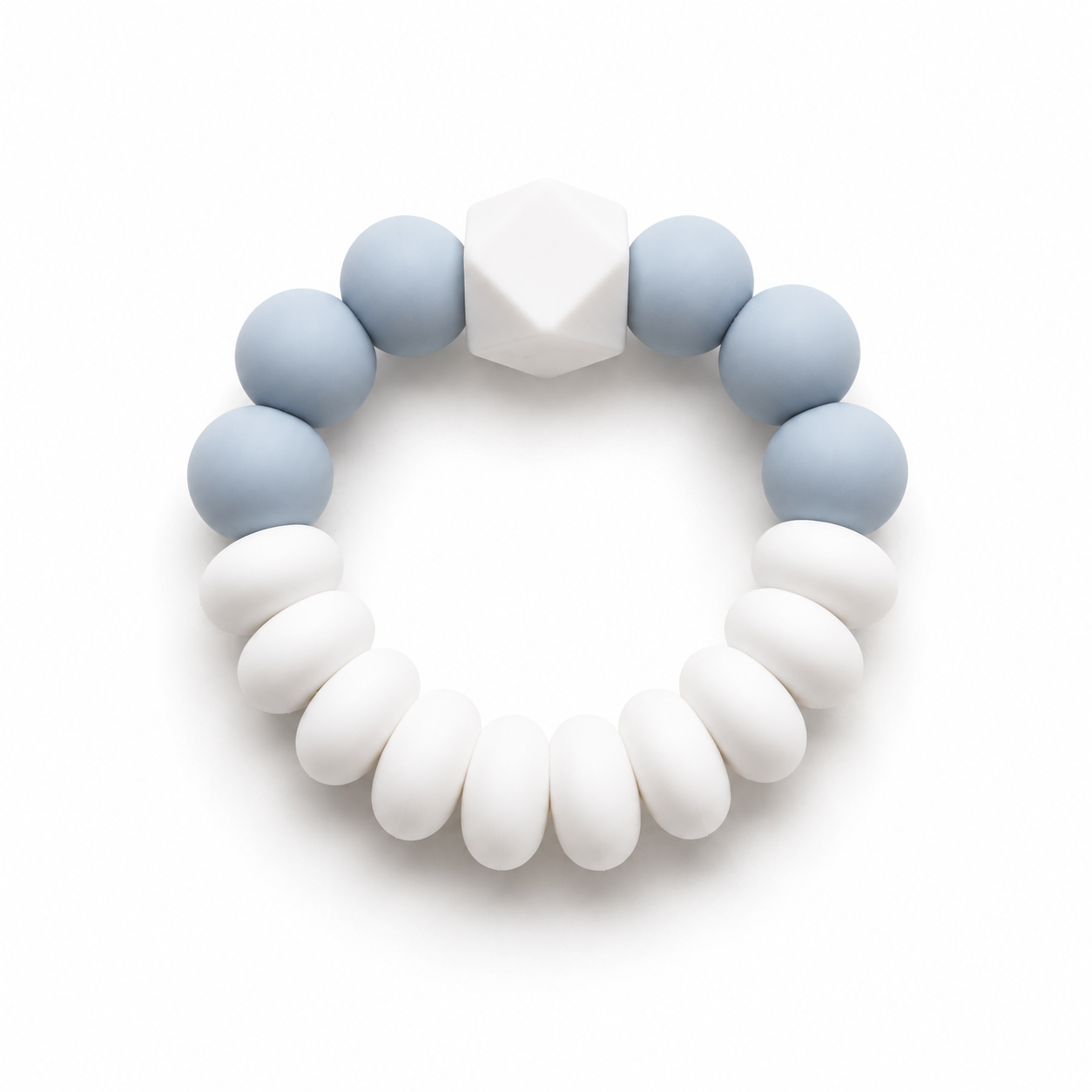 Silicone Beads Baby Teething Ring: Blue